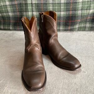 Freebird Tifton Brown Leather Side Zip Western Boots Mens Size 8
